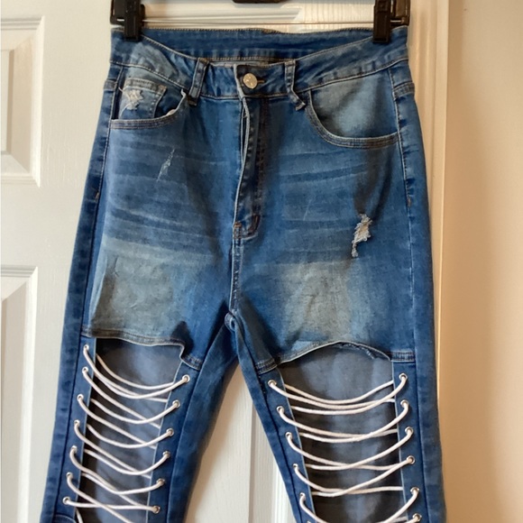 Lace up corset flare jeans SIZE W30 L32 - Picture 4 of 6